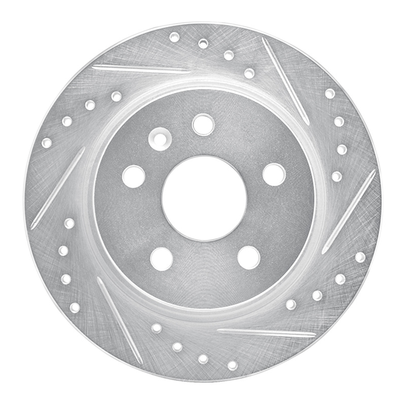 Buick Encore Brake Rotor (1) - Rear Right - R1 Concepts - Drilled & Slotted - Silver - `11-`22
